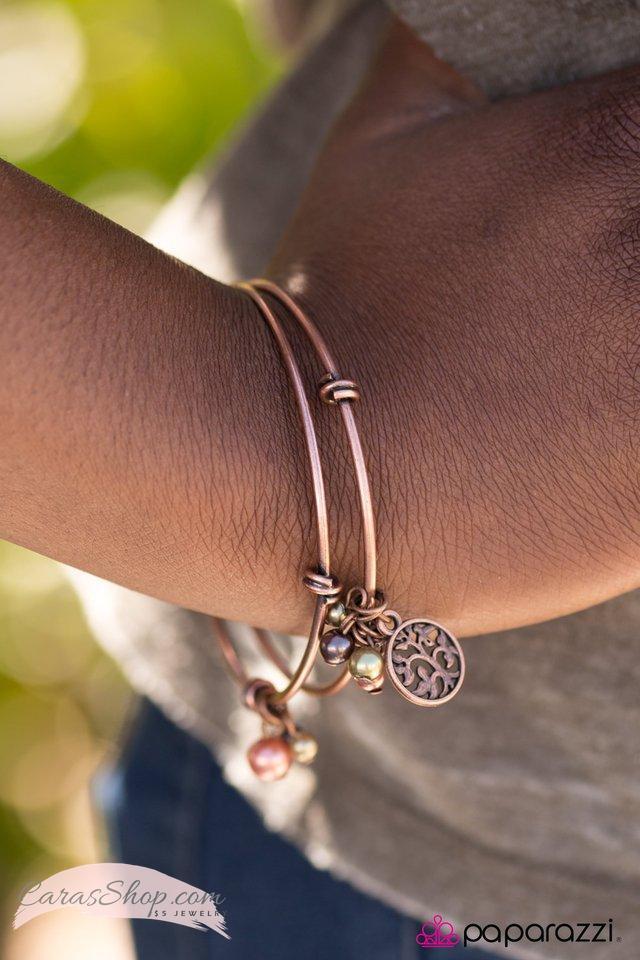 Zen Party Copper Charm Bangle Bracelet Set - Paparazzi Accessories-CarasShop.com - $5 Jewelry by Cara Jewels