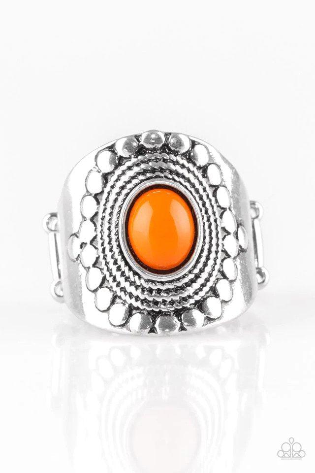 ZEN To One Orange Ring - Paparazzi Accessories- lightbox - CarasShop.com - $5 Jewelry by Cara Jewels